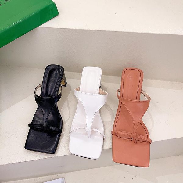 

women slippers fashion summer clip toe beach shoes pumps outdoor 2021 sandals high heels flip flops, Black