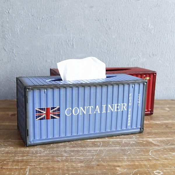 

tissue boxes & napkins creative retro metal container box vintage industrial style paper storage holder napkin case deskdecoration