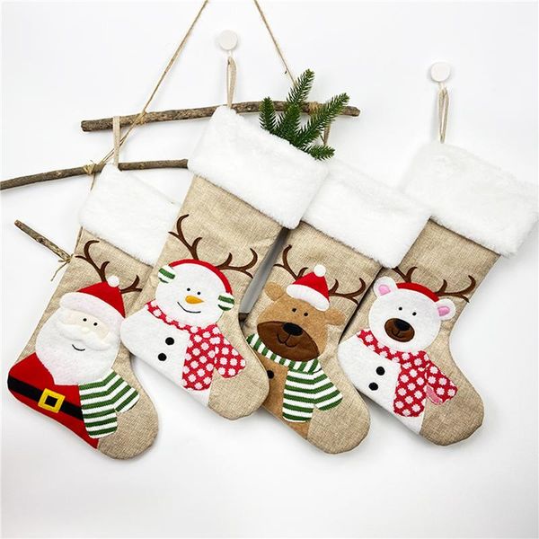 

christmas decorations stockings large santa reindeer snowman snowflake xmas for home fireplace dÃ©cor