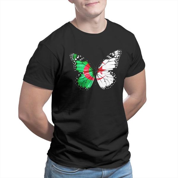 

men's t-shirts men algeria butterfly gift for algerian print anime cute r345 classic promo tshirt, White;black