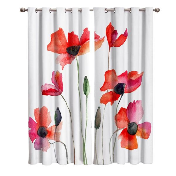 

curtain & drapes poppy flowers window treatments curtains valance room large living bedroom indoor print kids