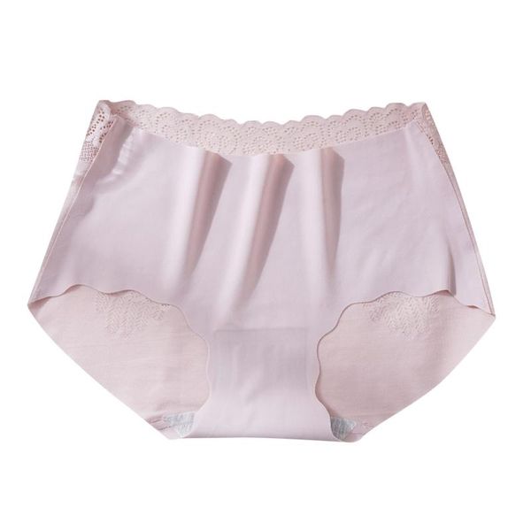 

women's panties non-trace ice silk breathable midwaist solid color underwear ropa interior femenina bragas, Black;pink