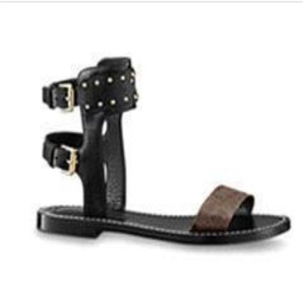 

womens luxury designer silhouette dress sandals brown leather ladies summer flat casual slipper fashion slide, Black