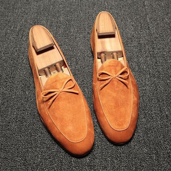 

dress shoes new fashion men suede leather elegant slip-on shoe vintage casual classic male loafer zapatos de hombre h, Black