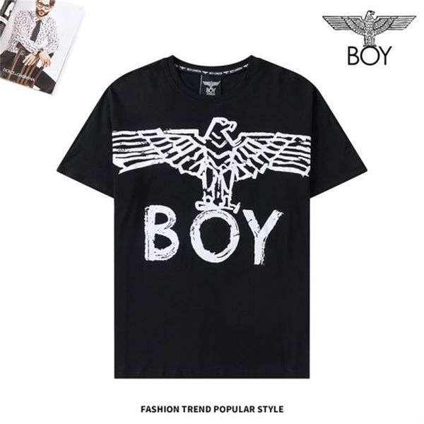

fashion t shirt british brand couple's short sleeve eagle print loose men's and women's casual sports, White;black