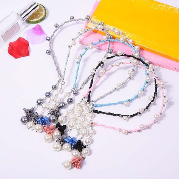 

cute girls kids fake earrings tassel rhinestone headband hair band female hairpin headwear birthday party gift favor