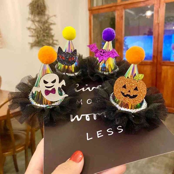 

christmas halloween flash lamp lace hat hairpin children's light