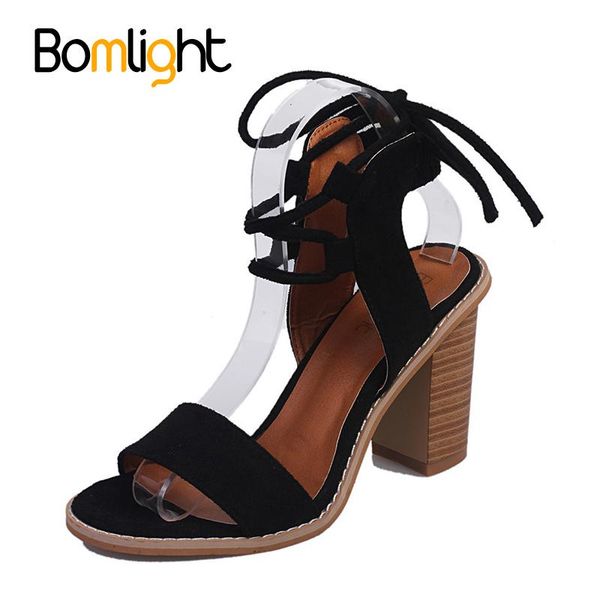 

bomlight woman sandals summer ankle strap high heel open toes shoes,9 cm heels female gladiator chaussure femme, Black