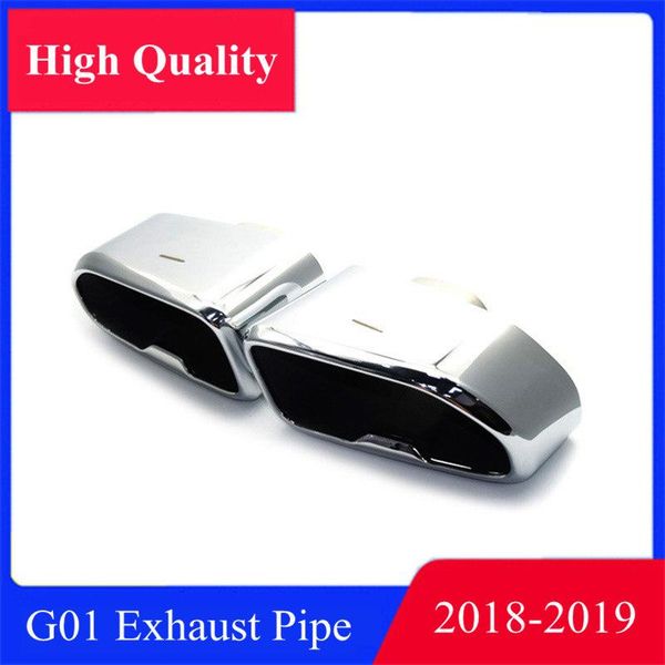 

motorcycle exhaust system 1 pair stainless steel car back tips for x3 x4 g01 g02 original style black square muffler pipe 2021-2021