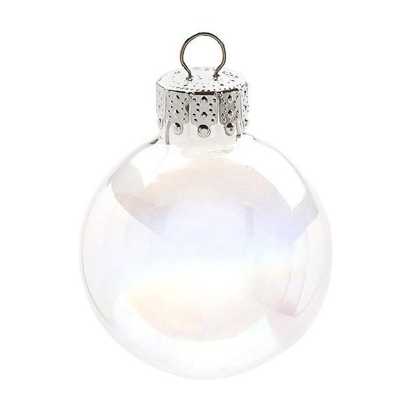 

party decoration year transparent glass christmas ball hanging iridescent baubles sphere pendant for tree