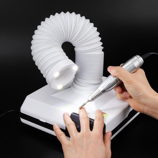

nail art equipment powerful dust collector machine for manicure vacuum cleaner fan suction with 3 led lighting 560m 60w, Silver