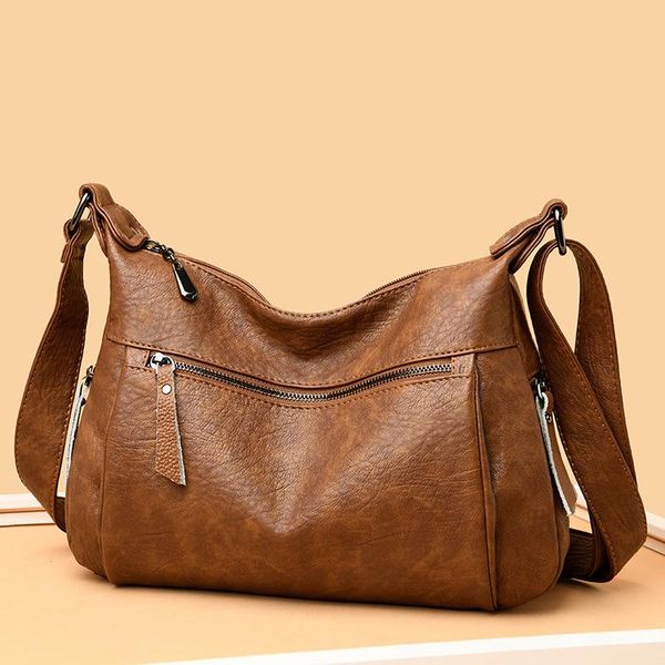 

evening bags 2021 ladies casual messenger bag soft pu leather wallet and handbag multi-pocket single shoulder