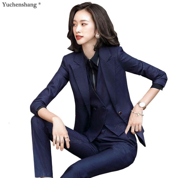 

women's suits & blazers purple black blue blazer vest and trousers women formal pant suit office lady business work career wear, White;black