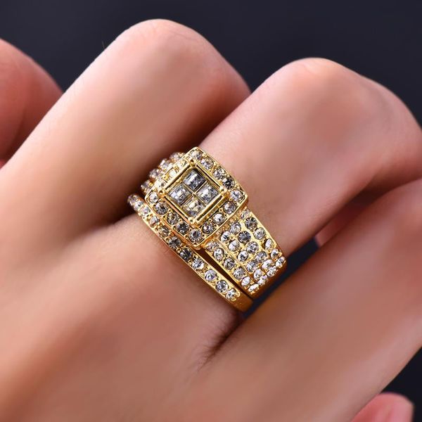 

wedding rings crystal female big oval ring with zircon stone fashion 18kt yellow gold jewelry promise engagement for women, Slivery;golden