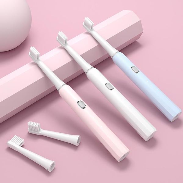

smart electric toothbrush sonic fur ipx7 double waterproof usb rechargeable reminder tooth brush with 4pcs heads
