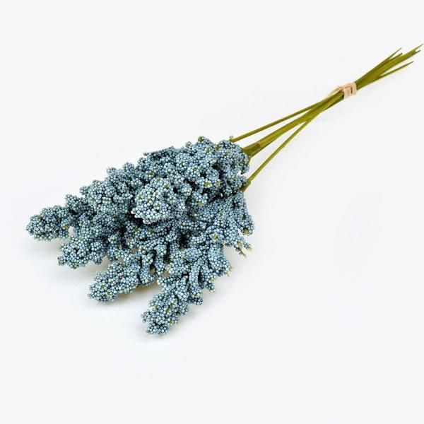 

decorative flowers & wreaths 6pcs/pack artificial vanilla mini foam berry spike bouquet for home plant wall decoration cereals heap