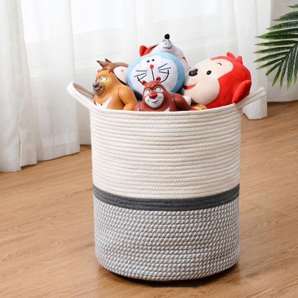 

35*40cm laundry basket large capacity folding cotton cloth children toy storage box dirty clothes container with handle & organization