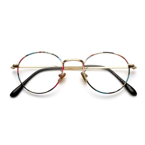 

fashion sunglasses frames retro round eyeglass frame women myopia prescription eyeglasses optical glasses men gold spectacle eyewear oculos, Black