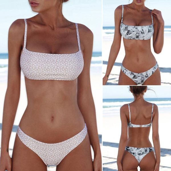 

one-piece suits women summer bikini set beachwear split swimsuit suit ruffles printed push up biquini female swimsuits
