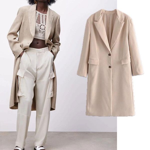 

women's trench coats women 2021 winter autumn coat vintage elegant jacket fashion long windbreaker outerwear, Tan;black