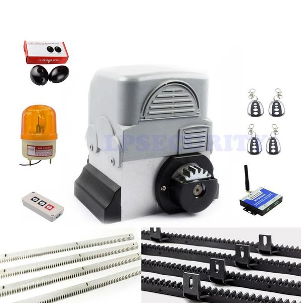 

heavy duty 1500kg electric sliding gate opener ac motor operator 6m/7m racks (pocell,lamp, keypad, button,gsm, optional) fingerprint access