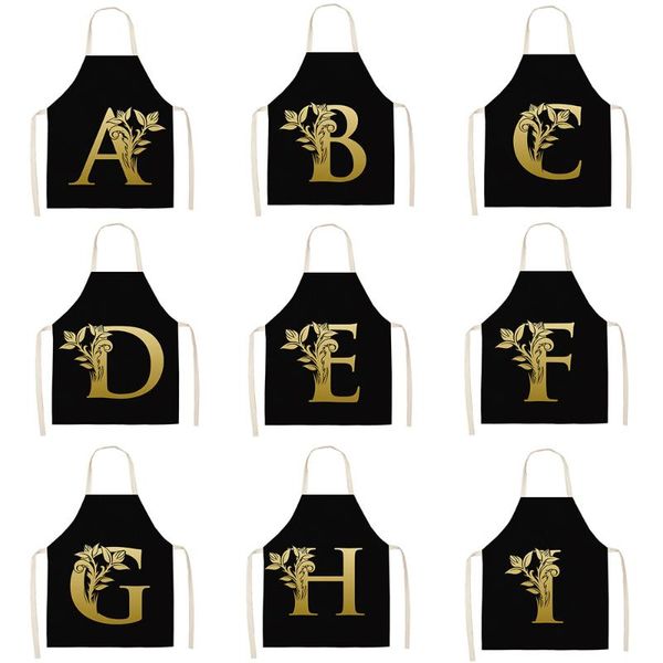

aprons 26 english letters series fashion sleeveless cotton linen apron for woman men kids kitchen cooking baking barbecue