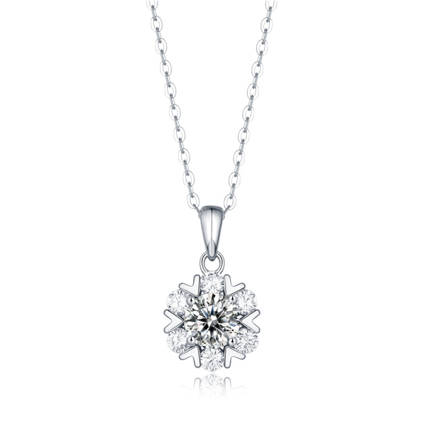 

chains round 1ct d snowfake heart moissanite necklace for women wedding 925 sterling silver neck chain with diamond pendant choker