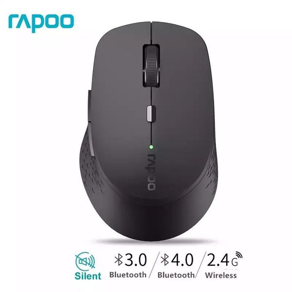 

mice rapoo multi-mode silent wireless mouse with 1600dpi bluetooth 3.0/4.0 rf 2.4ghz for three devices connection