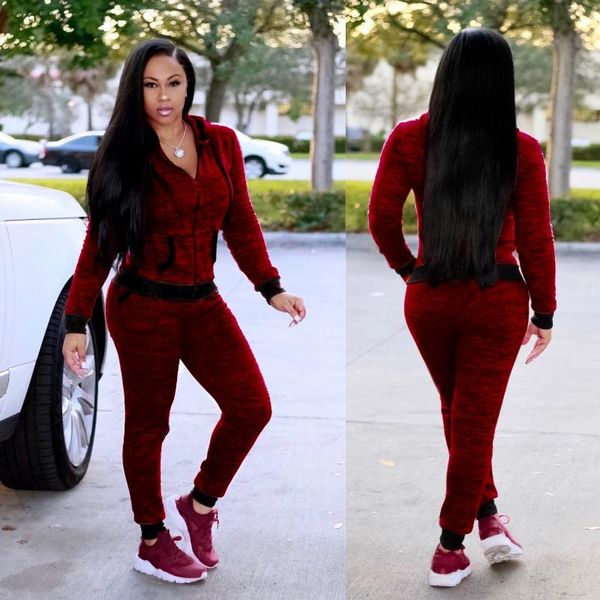

two piece dress autumn women's 2 set sport suit lady hoodies zipper sweatshirt and jogger pants female long sleeve casual tracksuit, White