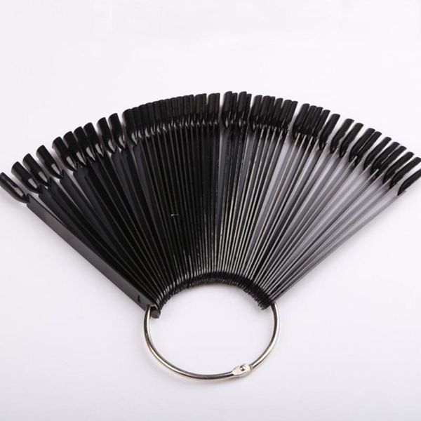 

nail art kits 50pcs fan shaped false fake tips polish uv gel color decor display tool