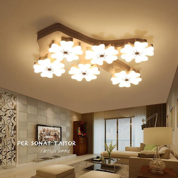 

ceiling lights romantic acrylic plum flower living room led wood light warm master bedroom post modern creative fashion lighting