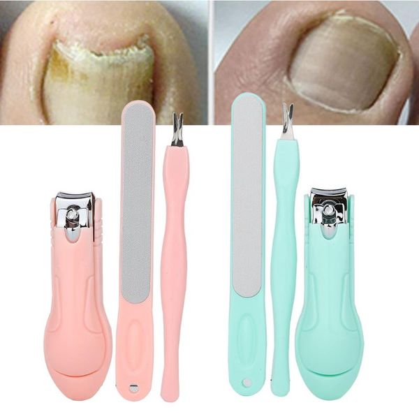 

nail art kits 3pcs stainless steel clipper file set toenail trimmer manicure pedicure tool