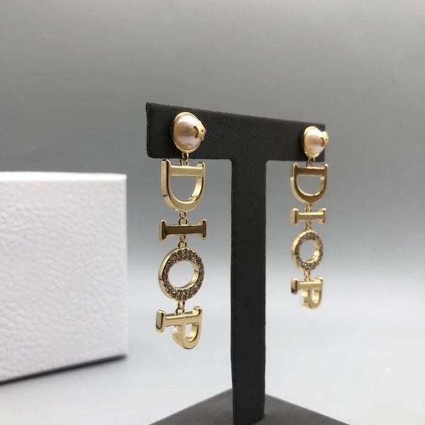 

75% off luxury jewelry small fragrance letter silver needle anti allergy earrings women's tassel long earrings clearance