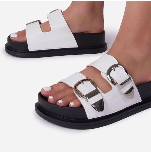 

slippers slhjc women open toe summer flat heel sandals casual holiday outside slides drags cozy platform flats shoes, Black