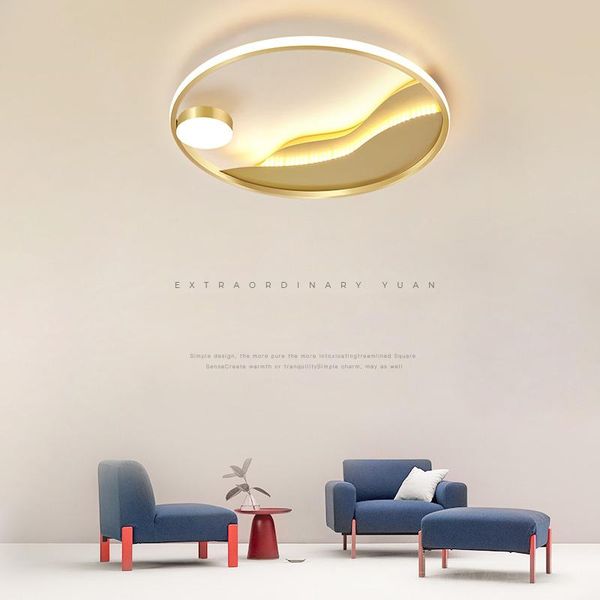 

ceiling lights bedroom lamp creative personality simple modern study led round art light luxury nordic room lighting