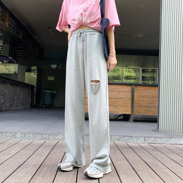 

women's pants & capris loose jogging women high waist drawstring trousers maxi long casual female korean streetwear u237, Black;white