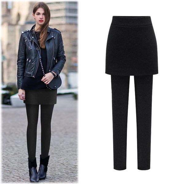 

women's pants & capris autumn winter woolen women ladies velvet warm plus size sweatpants elastic waist trousers female pantalones muje, Black;white