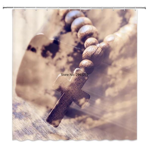 

shower curtains 180x180cm christ cross our lady curtain polyester fabric bath bathing bathroom with 12 hooks for home decoration