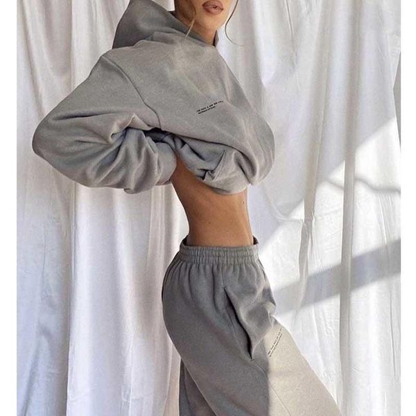 

cosmicchic two piece set women women's hooded sports suit pullover and pants four colors sizes fashion comfy, White