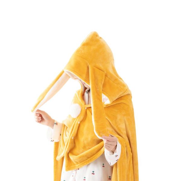

towel flannel bath long ear cap cute blanket wrapping shawl