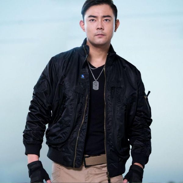 

men's jackets 2021 jacket black military bomber 100% nylon oxford uniform design punk rave, Black;brown