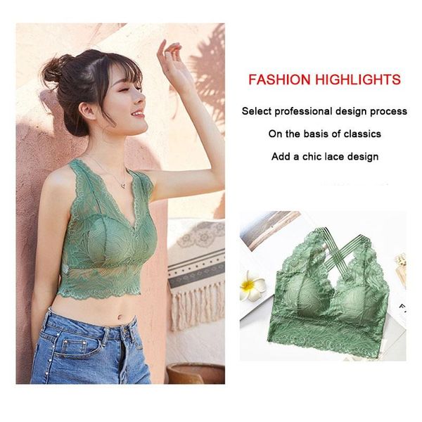 

bras lace camisole gathered breathable bra no steel ring tube beauty back comfort underwear 79, Red;black