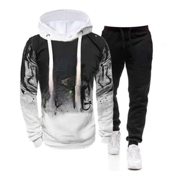 

sweatpants hoodie set tracksuit men men's tracksuits, Gray