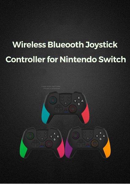 Kablosuz Bluetooth Gamepad Switch oyun denetleyicisi için 6 eksen Gyro çift motor titreşim Joystick Tutma Kontrol Denetleyicileri Joysti Joystick