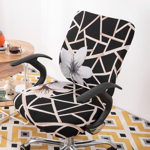 

printing office computer chair cover lifting rotating home elastic spandex removable split seat case covers