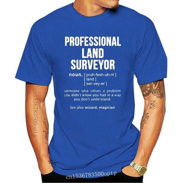 

professional land surveyor noun t-shirts men's, White;black