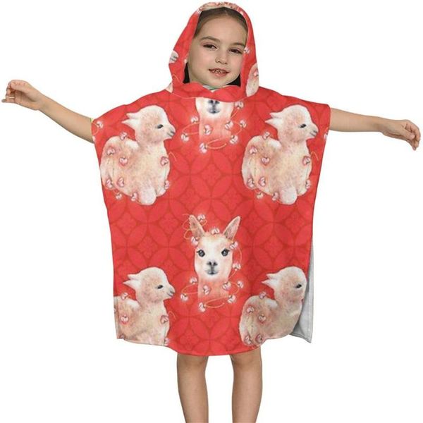 

towel llama alapca kids hooded bath for children