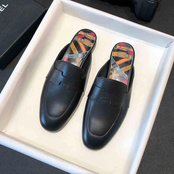 

slippers sandals new baotou half slippers in spring and summer of 2021zly, Black