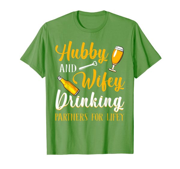 

hubby and wifey drinking partners for lifey beer t-shirt, White;black