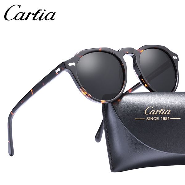 

new brand retro oval sunglasses for men polarized frame fashion acetate women sunglasses carfia 5266 50mm with box, White;black